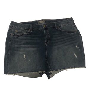 NWOT Torrid Dark Blue Distressed Jean Shorts